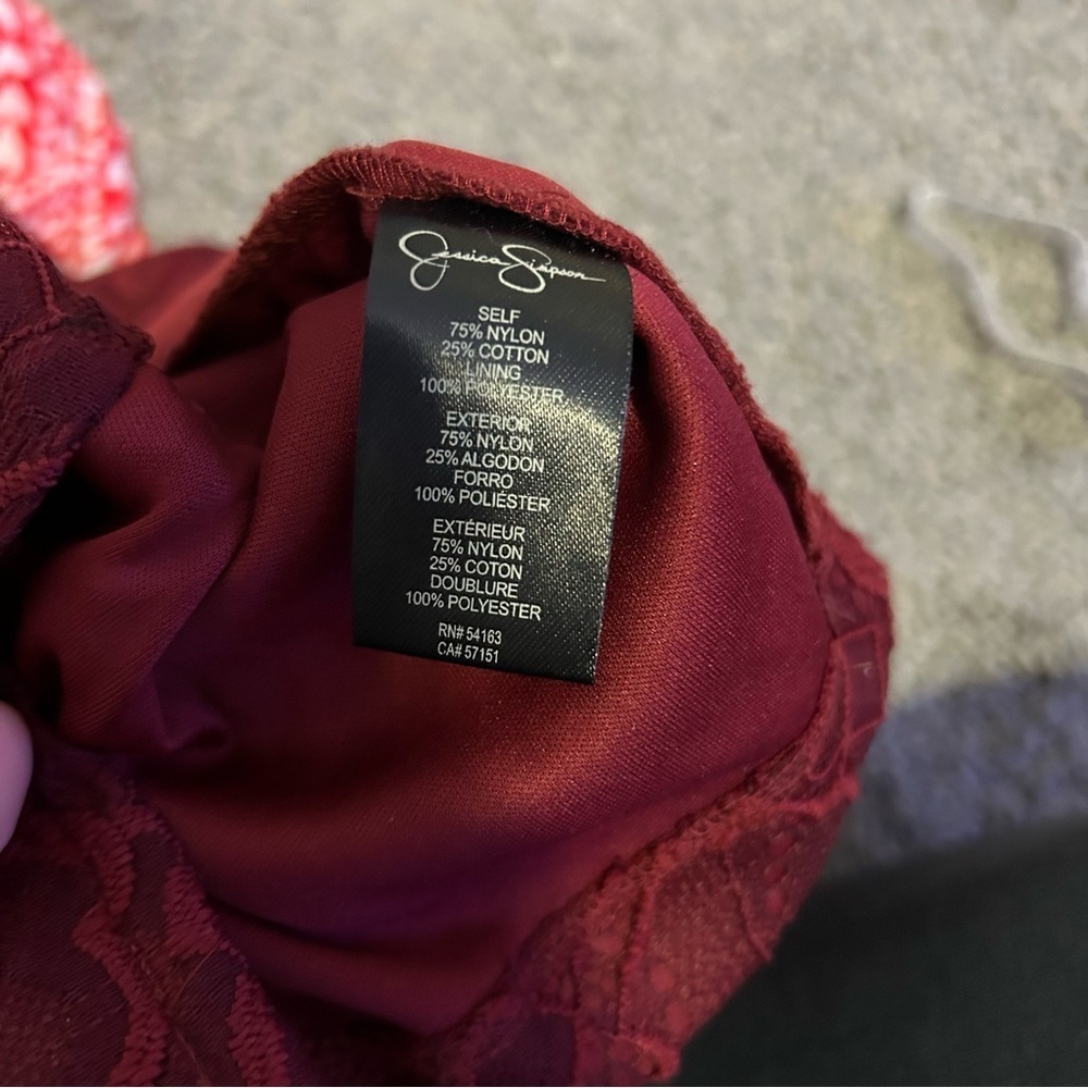 Jessica Simpson Red Bodycon Dress with Bishop Sleeves - Picture 6 of 6